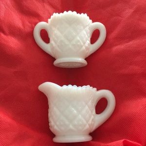 Westmoreland Milk Glass Mini Cream and Sugar